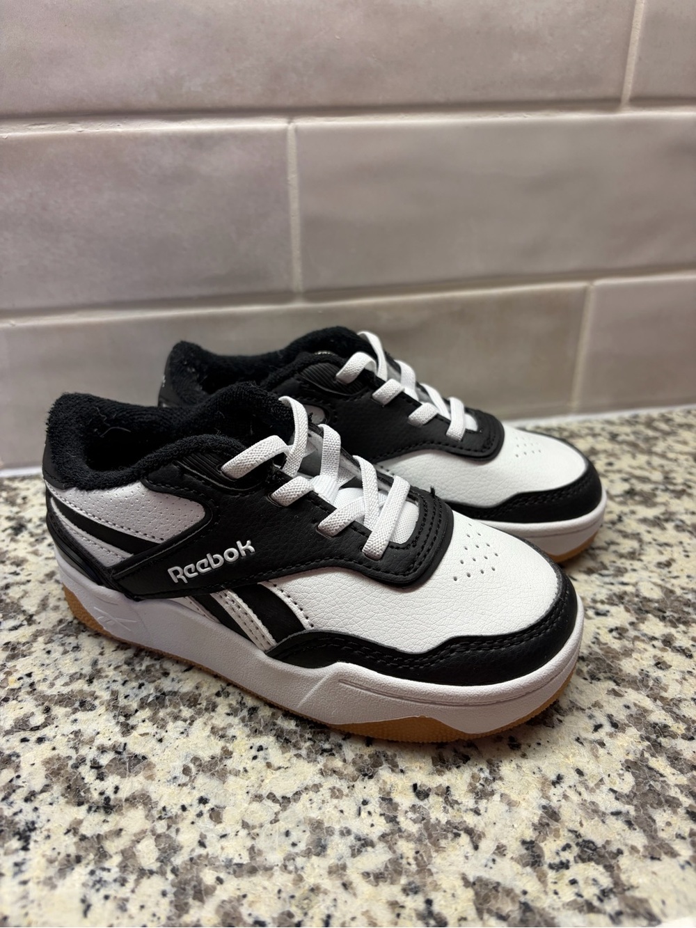 Toddler Reebok White and Black Sneakers